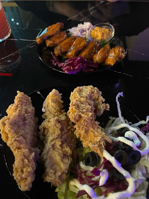 Flame-Grilled Prawn Skewers & Saffron Rice at Bora Bora in Birmingham